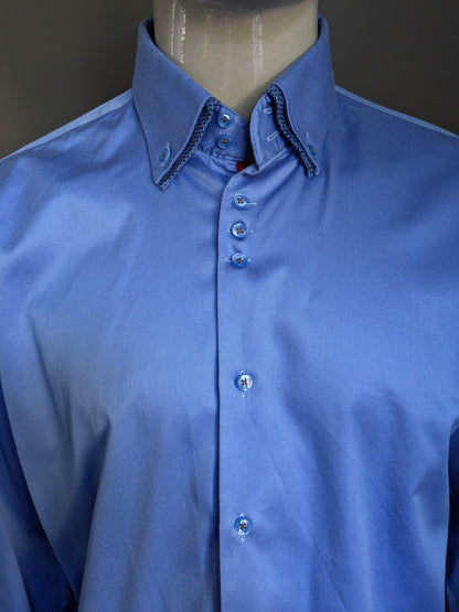 Camisa de mezclilla WAM con cuello doble. Azul. Tamaño xl.