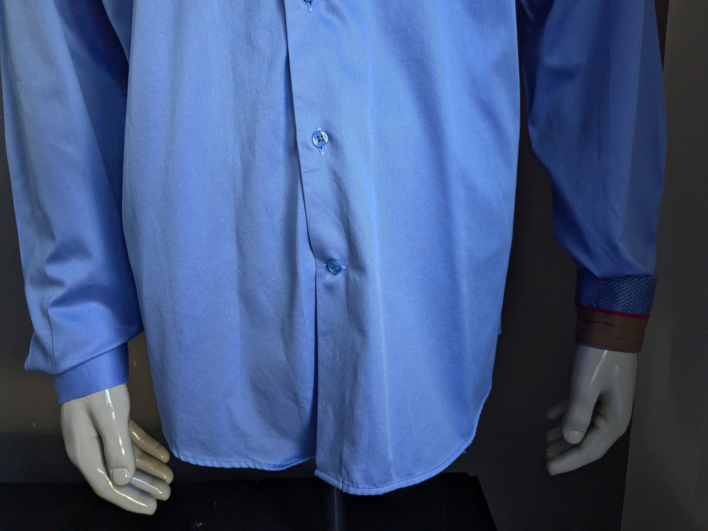 Camisa de mezclilla WAM con cuello doble. Azul. Tamaño xl.