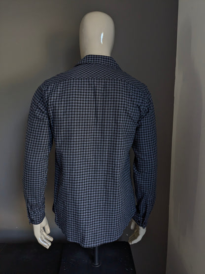 Camisa de franela de Carbonz. Lila Motif Black. Tamaño M.