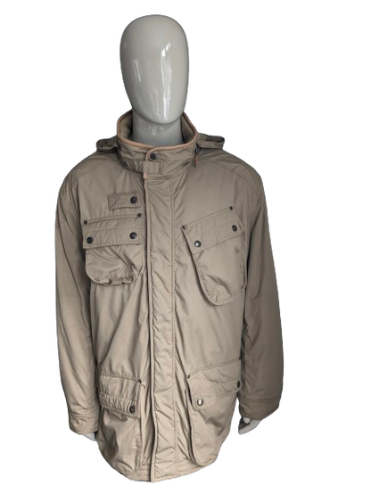 Veste d'hiver Polo Ralph Lauren. Coloré beige. Double fermeture et capot caché. Taille 3xlb gros.