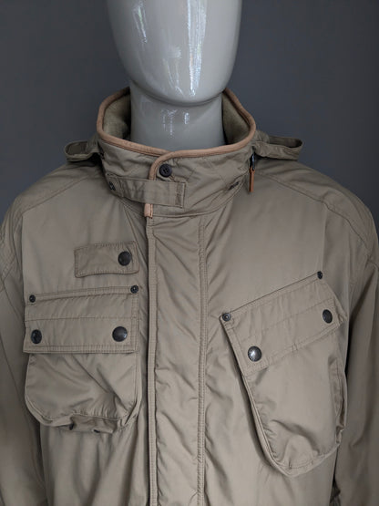 Polo Ralph Lauren Winter Jacket. Color beige. Doble cierre y capucha oculta. Tamaño 3xlb grande.