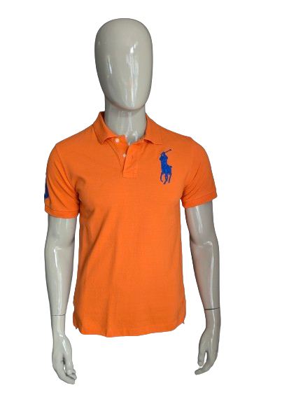 Ralph Lauren polo. Oranje blauw big pony. Maat S / M.