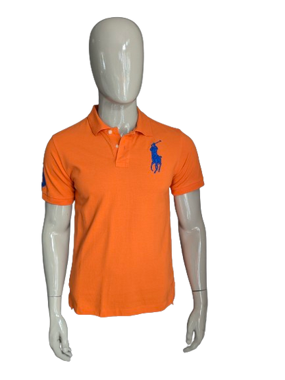 Ralph Lauren polo. Oranje blauw big pony. Maat S / M.