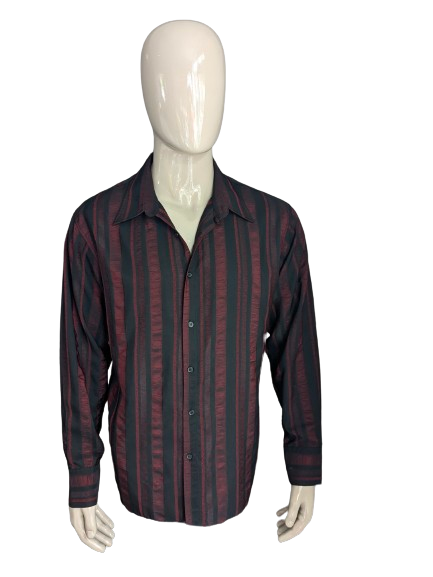 Camicia d'oro vintage. Motivo rosse rosse rughe, taglia L,