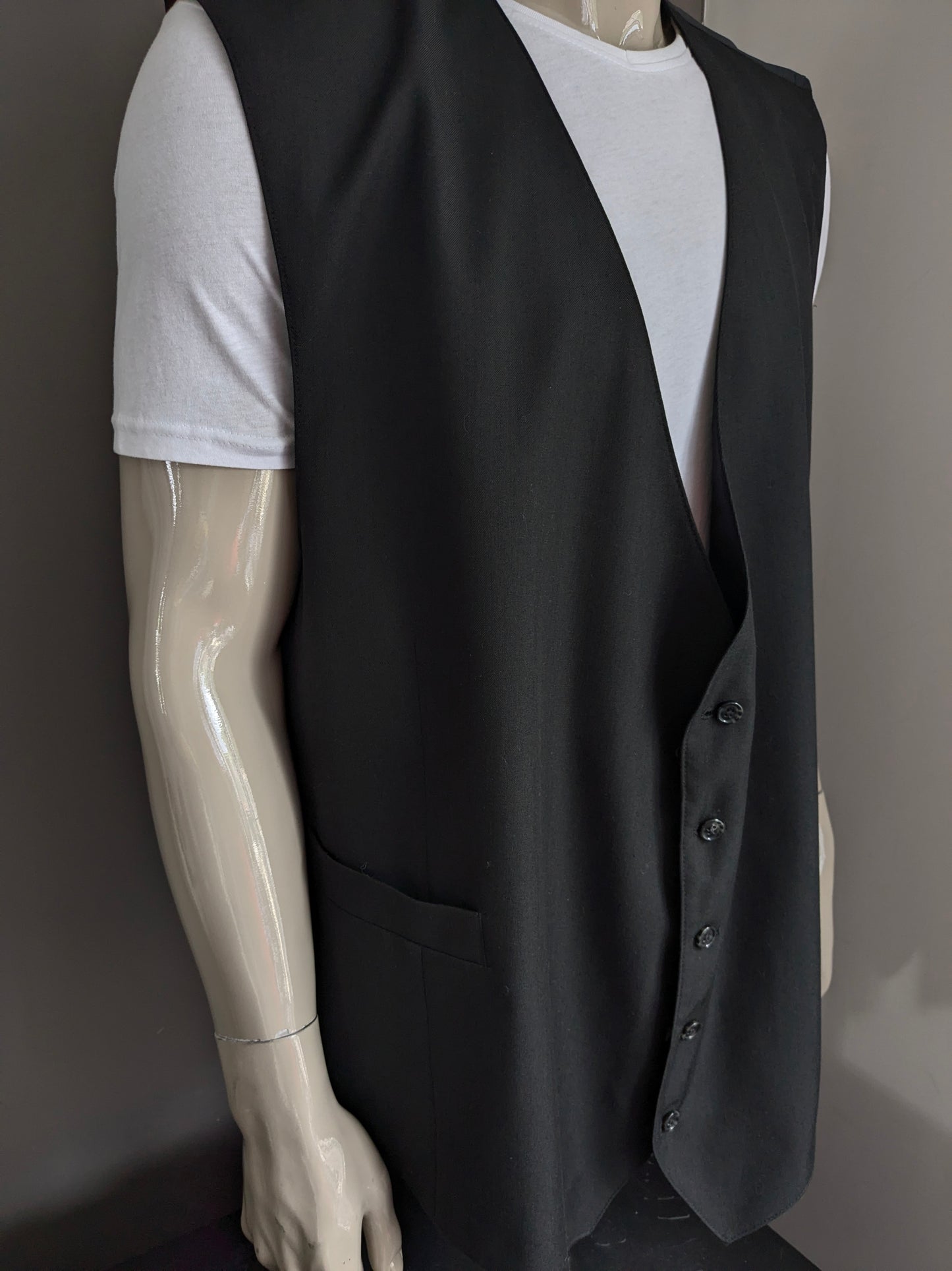 Woolen TravelMaster waistcoat. Black. Size 7XL.