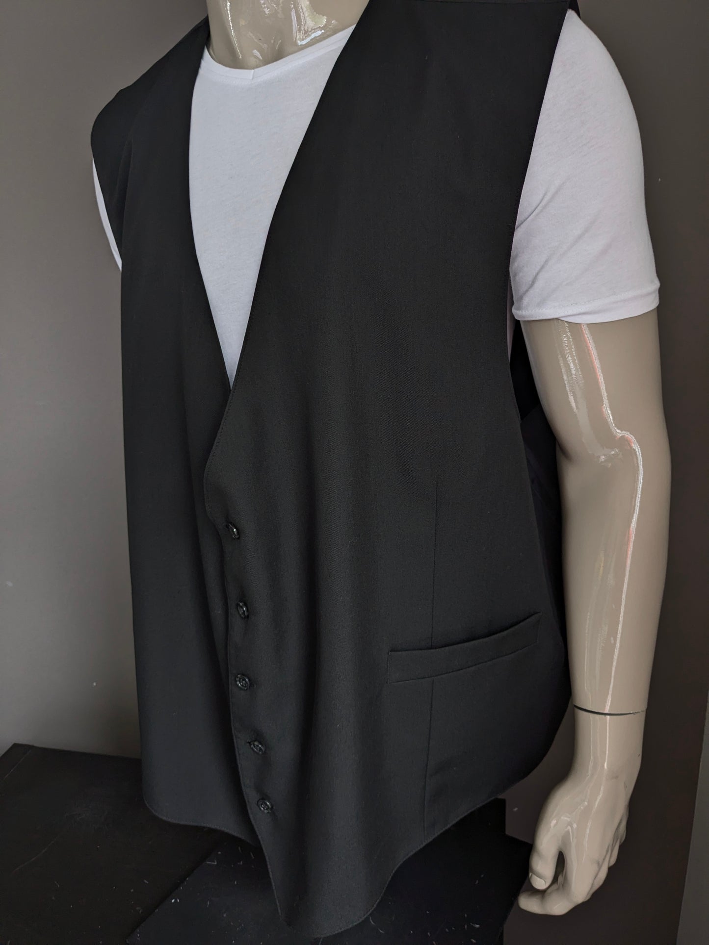 Woolen TravelMaster waistcoat. Black. Size 7XL.