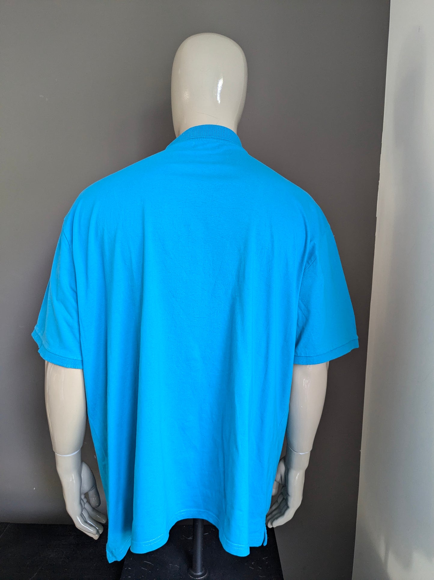 Atlas for Men polo. Blauw Wit Grijs gekleurd. Maat 5XL / XXXXXL.