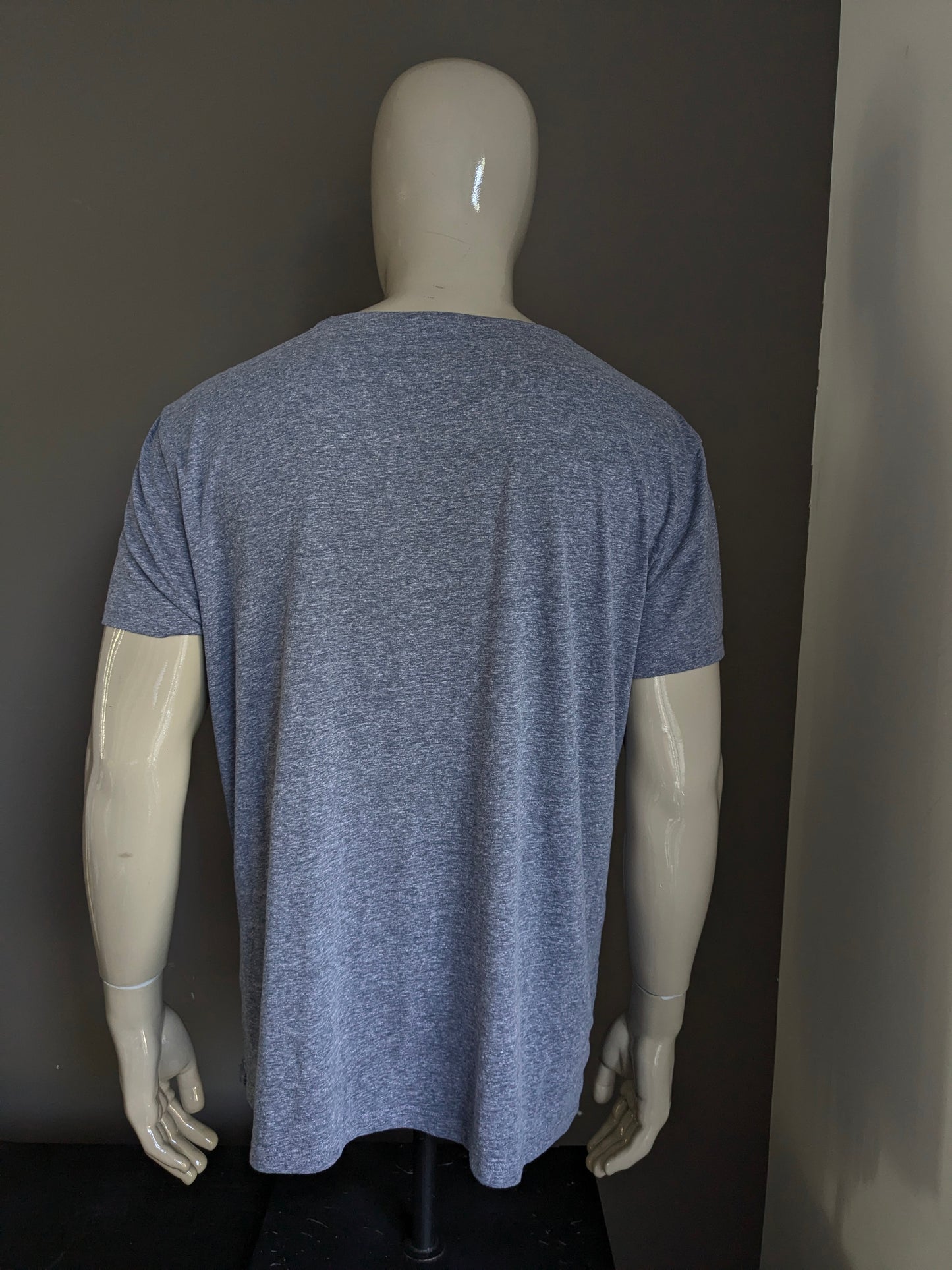 Camicia EDC. Grigio blu mescolato con stampa. Dimensione 2xl / xxl.