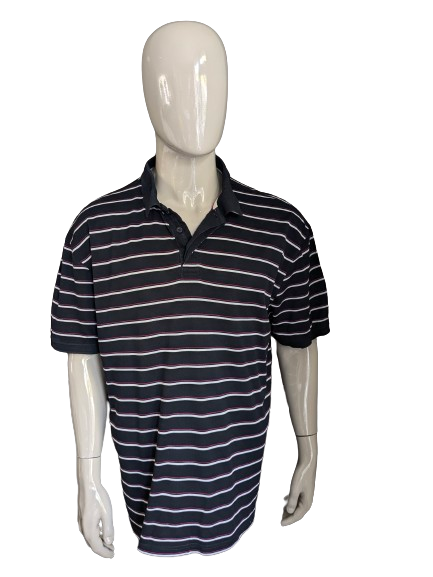 Westbury Polo. Black pink white striped. Size 3XL / XXL.