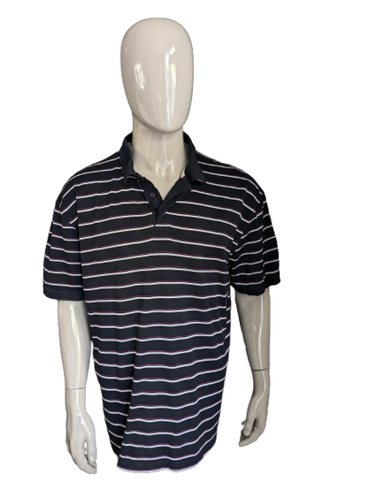 Westbury Polo. Black Pink White Striped. Tamaño 3xl / xxl.