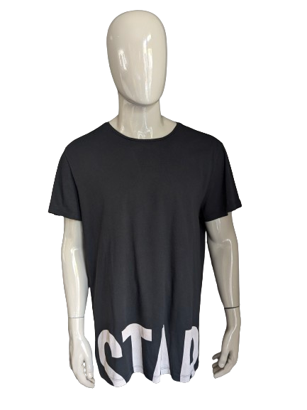 G Shirt Raw Star. Nero con stampa. Dimensione 2xl / xxl. Adattamento regolare.