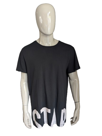 G Shirt Raw Star. Nero con stampa. Dimensione 2xl / xxl. Adattamento regolare.