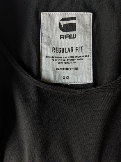 G Star Raw Shirt. Schwarz mit Druck. Größe 2xl / xxl. Regelmäßige Passform.