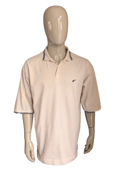 Vintage Rex Professional polo. Beige gekleurd. Maat 2XL / XXL.