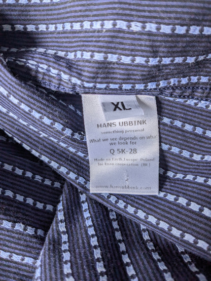 Hans Ubbink shirt. Blue striped and dotted. Size XL.