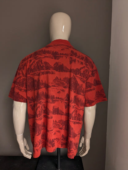 Canda Polo. Stampa rossa arancione. Dimensione 3xl / xxxl.