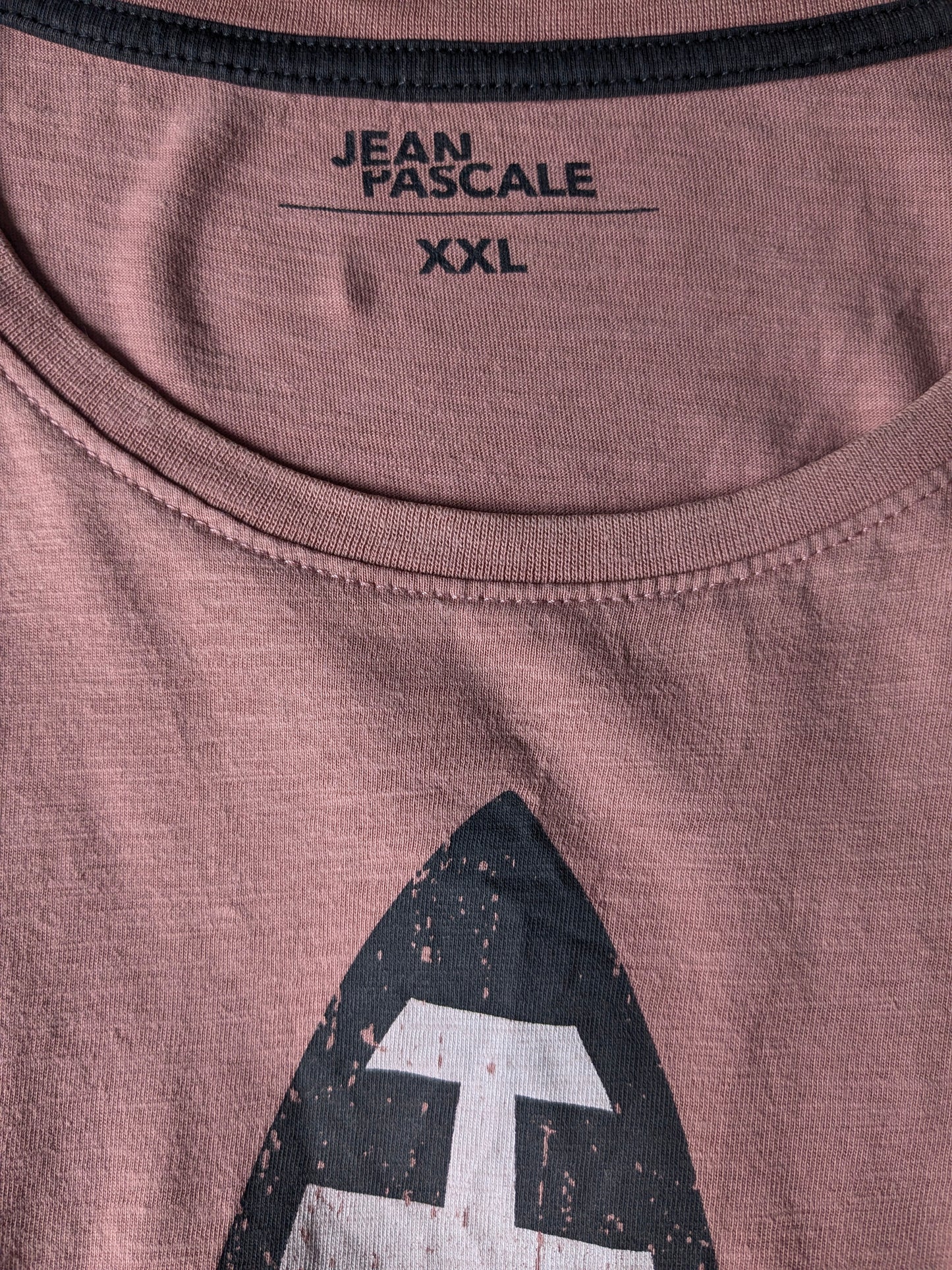 Maglietta Jean Pascale. Rosa miscelato con stampa. Dimensione 2xl / xxl.