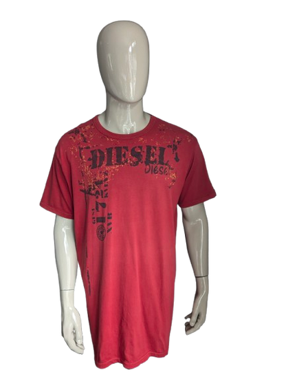 Diesel shirt. Red with print. Size 4XL XXXXL 3XL XXXL