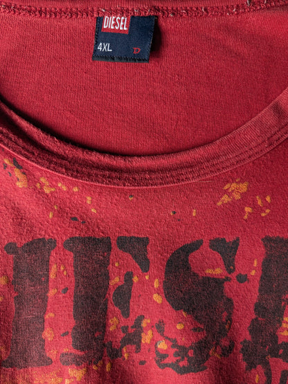 Diesel shirt. Rood met opdruk. Maat 4XL-XXXXL  / 3XL-XXXL.