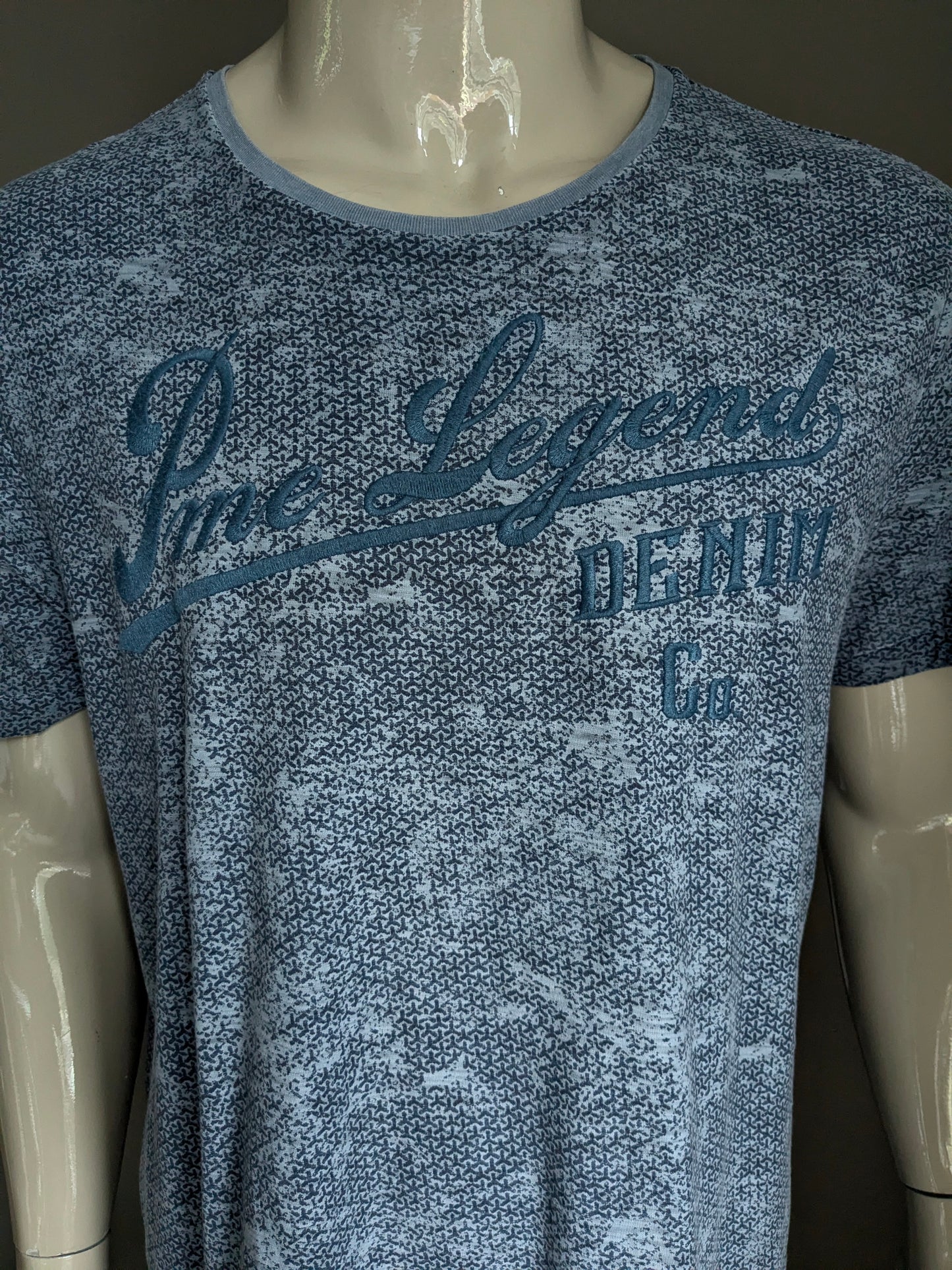 PME Legend shirt. Blauwe print. Maat 2XL / XXL.