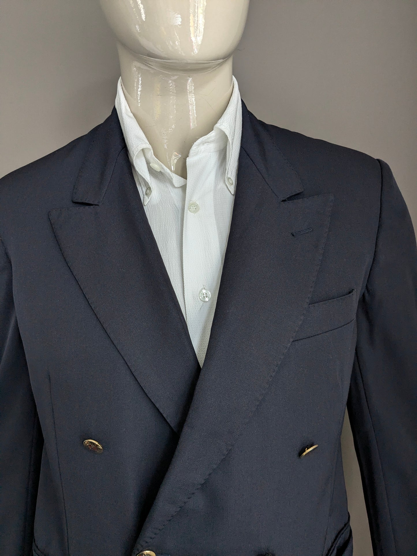 Veste Vintage Paul & Shark Wollen Double Pœts. Bleu foncé. Beaux boutons. Taille 46/48 / S.