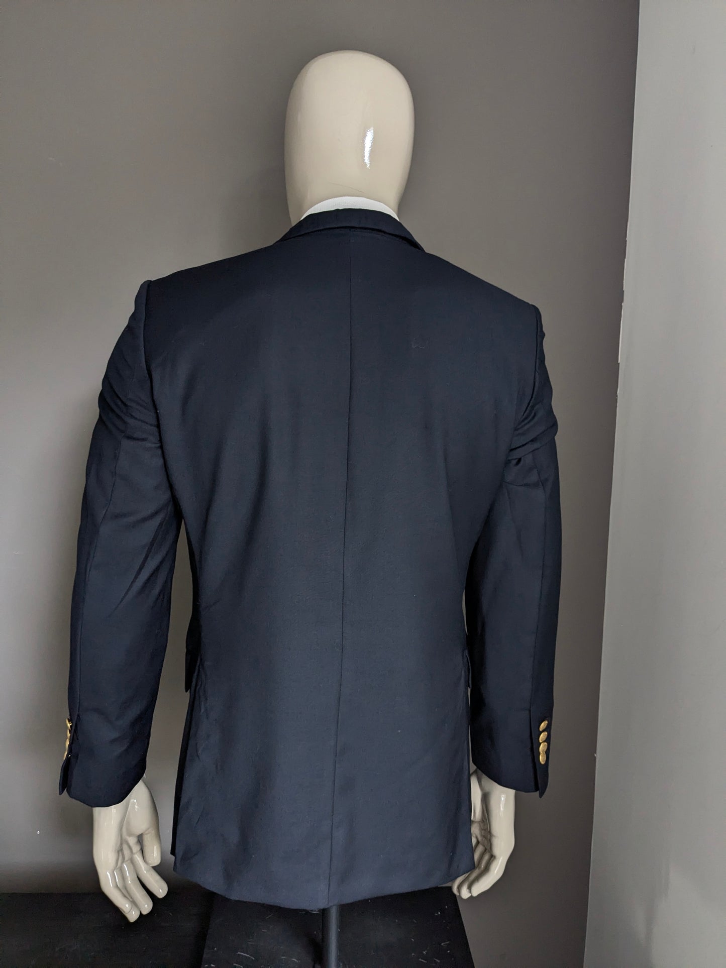 Parisinni Super 120's woolen Kashmier / Cashmere jacket. Dark blue. Size 48/46 / S