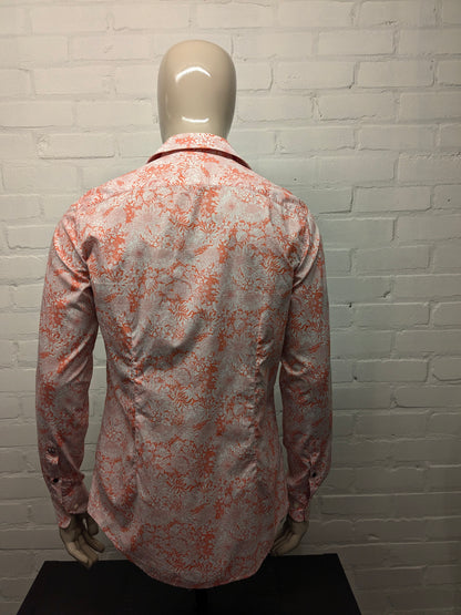 Vintage Zilton shirt. Orange white floral. Size M.