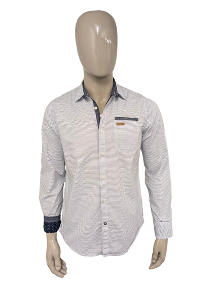 Chemise de légende PME. Impression blanche bleue. Taille M.