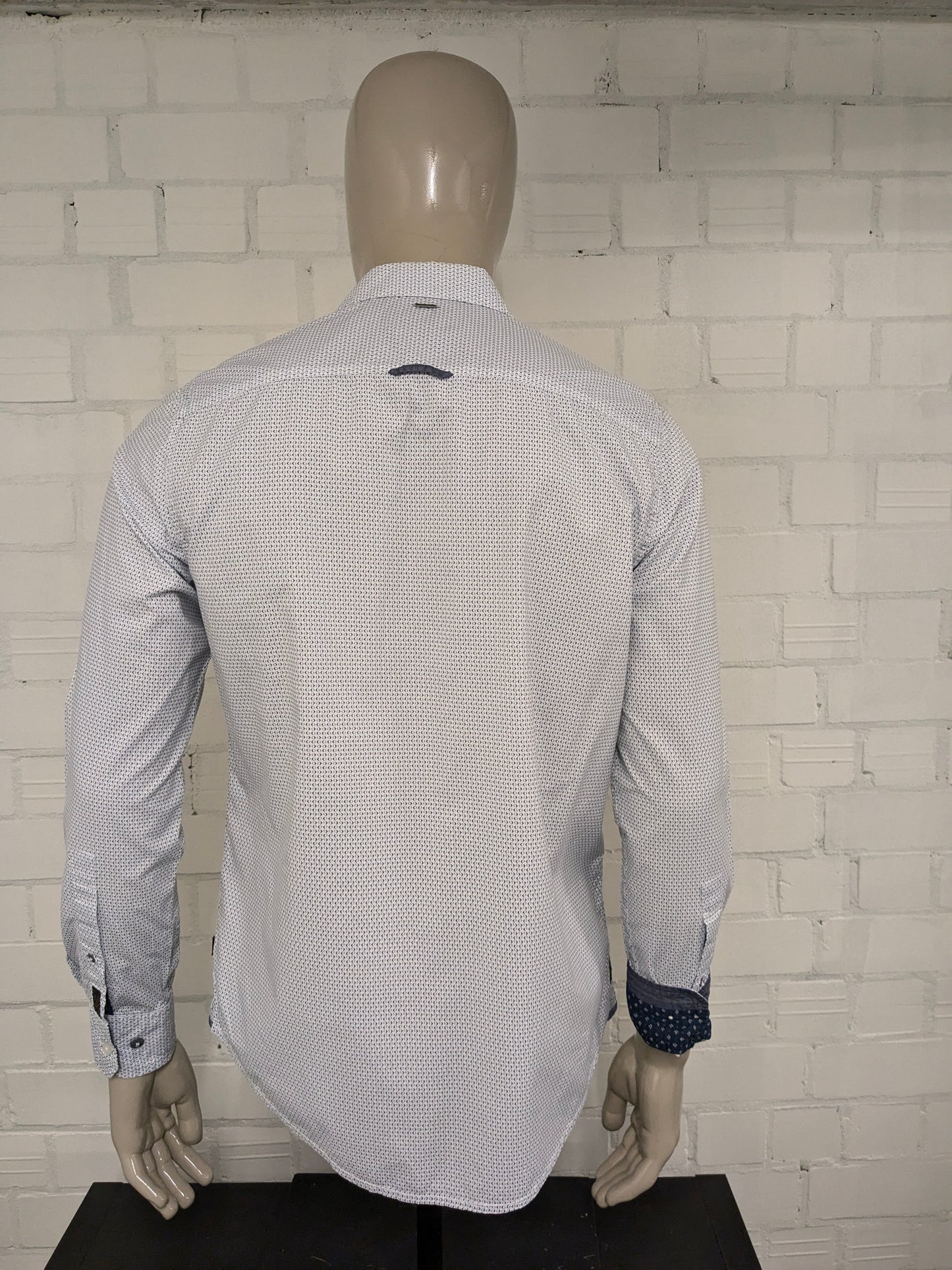 Chemise de légende PME. Impression blanche bleue. Taille M.