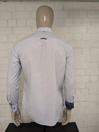 Chemise de légende PME. Impression blanche bleue. Taille M.