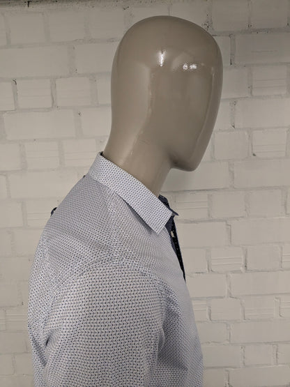 Chemise de légende PME. Impression blanche bleue. Taille M.