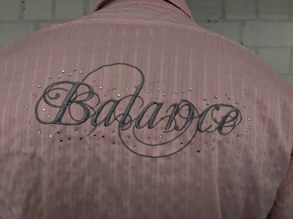 Balance Jeans Couture Shirt. Rose rayé avec applications. Taille M / L.