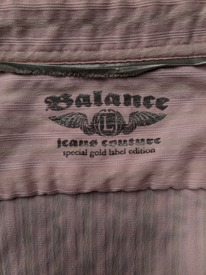 Balance Jeans Couture Shirt. Rose rayé avec applications. Taille M / L.