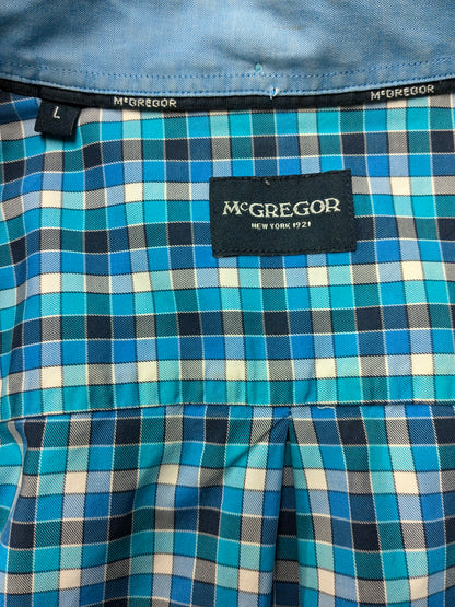 Chemise McGregor. Blue blanc à carreaux. Taille L.