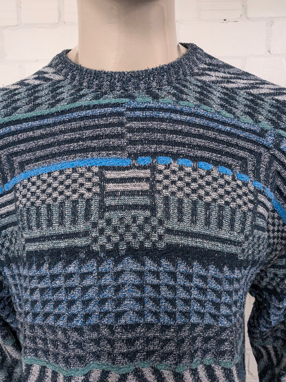 Vintage sweater. Blue green gray colored. Size XL.