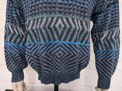 Vintage sweater. Blue green gray colored. Size XL.