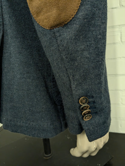 Veste Massimo Dutti avec plaques de coude. Motif bleu gris. Taille 56 / XL.