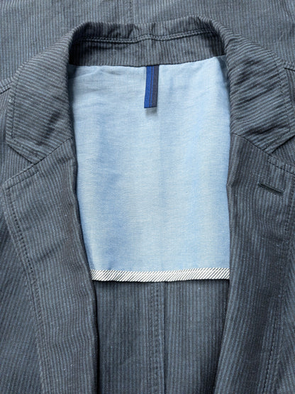 Boss Hugo Boss Colbert. Gris bleu rayé. Taille 56 / XL. Slim Fit.