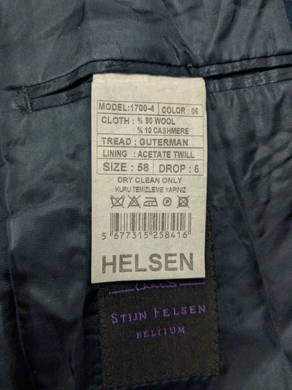 Stijn Helsen Woolen Cashmere Jacke mit Ellbogenstücken. Dunkelblau gemischt. Größe 58 / xl.