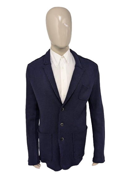 Dstrezzed lambwollen casual jacket. Dark blue colored. Size 2XL / XXL.