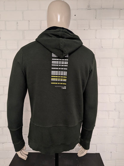 Jack & Jones Terminator Hoodie. Dunkelgrün mit Druck. Größe L.