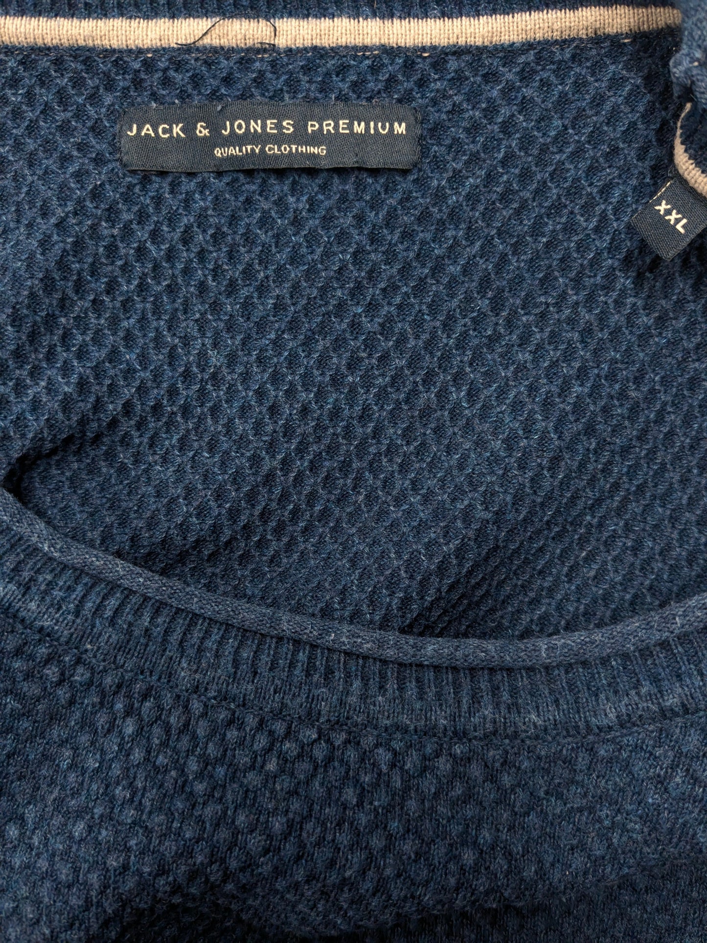 Jack & Jones Premium Sweater. Motivo palpabile blu. Dimensione 2xl / xxl.