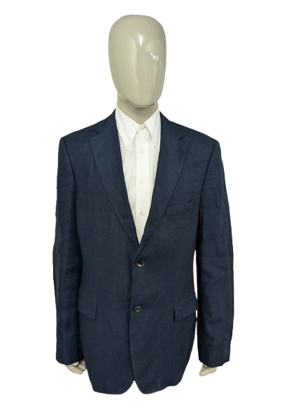 Hugo Boss Linnen colbert. Donker Blauw gekleurd. Maat 54 / L.