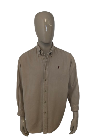 Marlboro overhemd. Beige gekleurd. Dikkere stof. Maat 2XL / XXL.