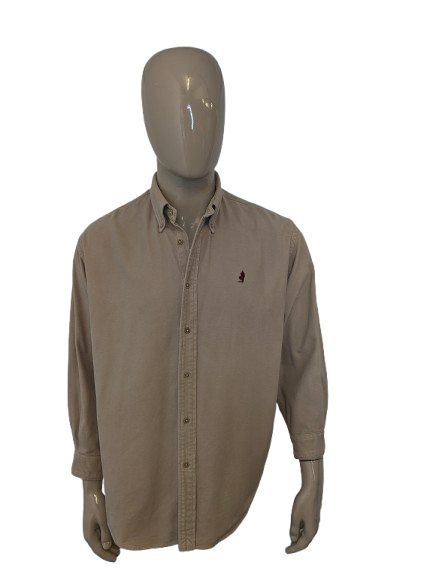 Marlboro overhemd. Beige gekleurd. Dikkere stof. Maat 2XL / XXL.