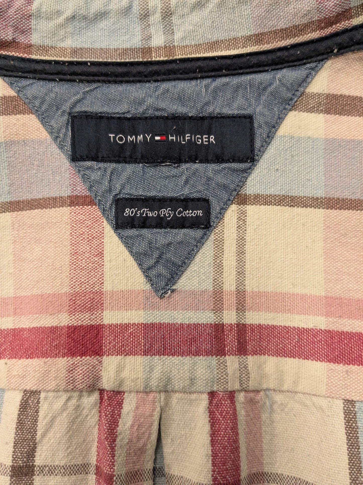 Tommy Hilfiger Flanellhemd. Rosa beige blau braun überprüft. Größe L.