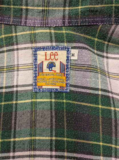 Vintage Lee shirt. Green yellow purple checkered. Size XL.