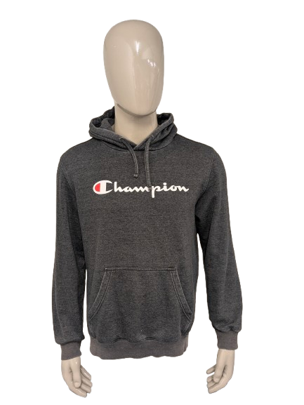 Champion Hoodie. Donker Grijs gemêleerd. Maat L.