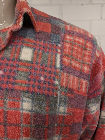 Maglione pilota vintage. Stampa blu verde rosso. Taglia XL.