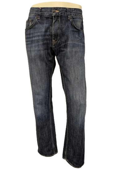 Boss Hugo Boss jeans. Donker Blauw gekleurd. Maat W35 - L32. Regular Fit.